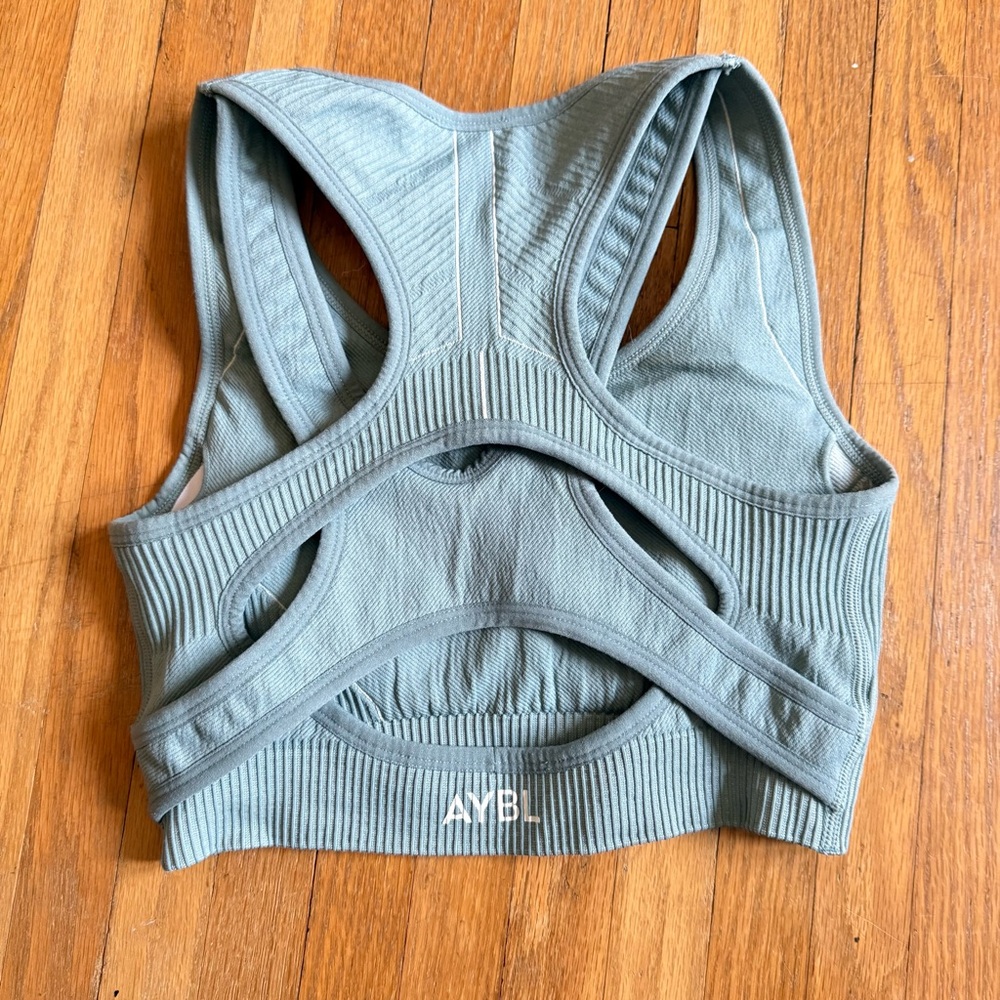 AYBL Ribbed Sports Bra in Light Blue